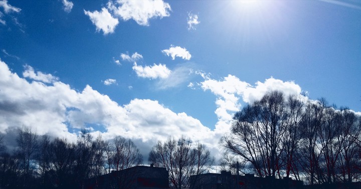 Clouds illuminated by the sun