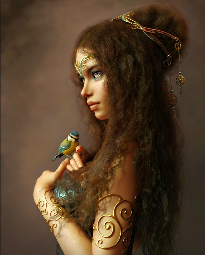 girl & bird