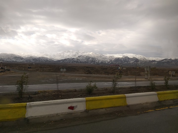 mountain and clouds