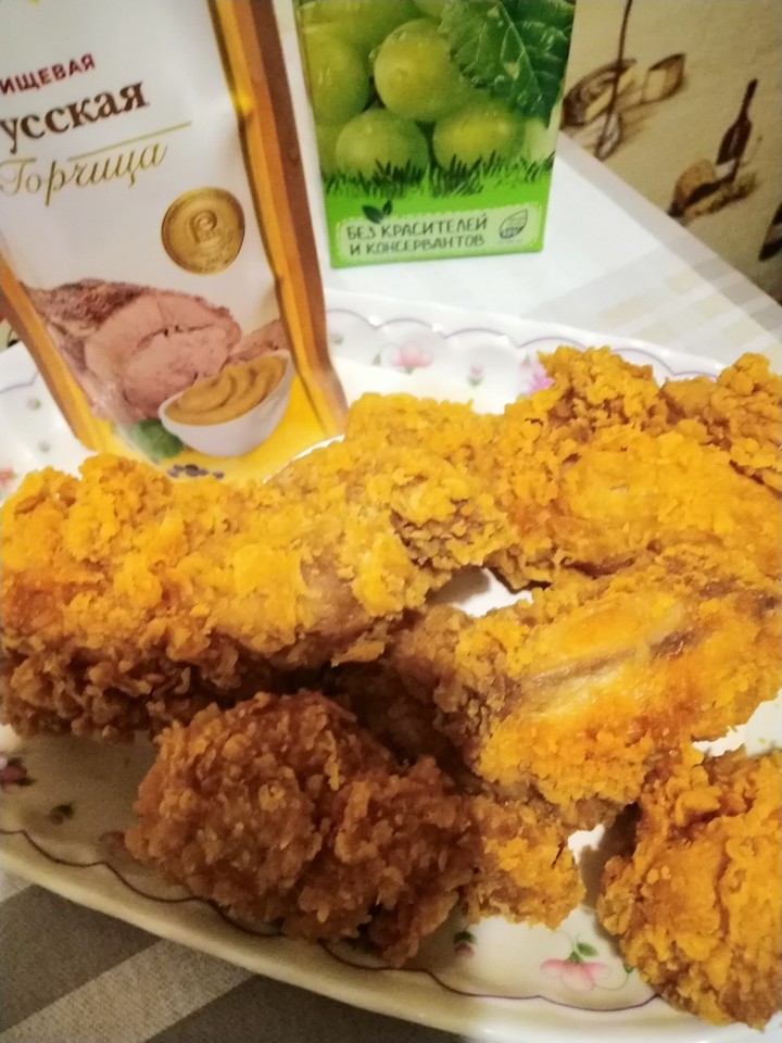 ужин,курочка в панировке с полуострова..