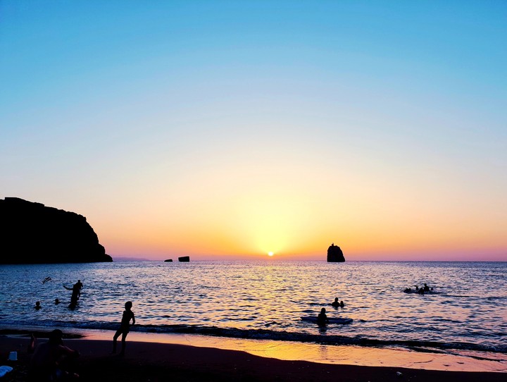 coucher de soleil sur la mer
