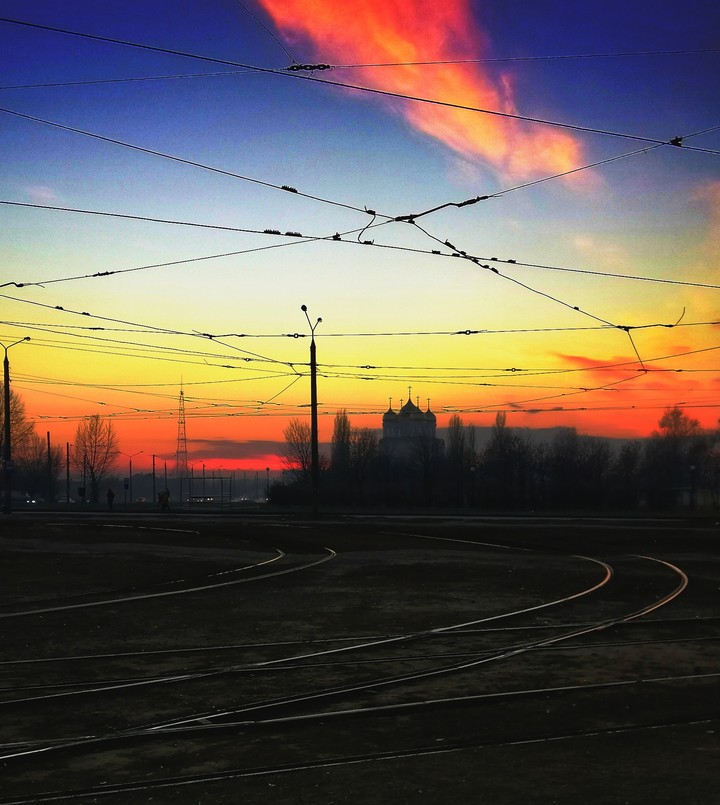 Закат в городе