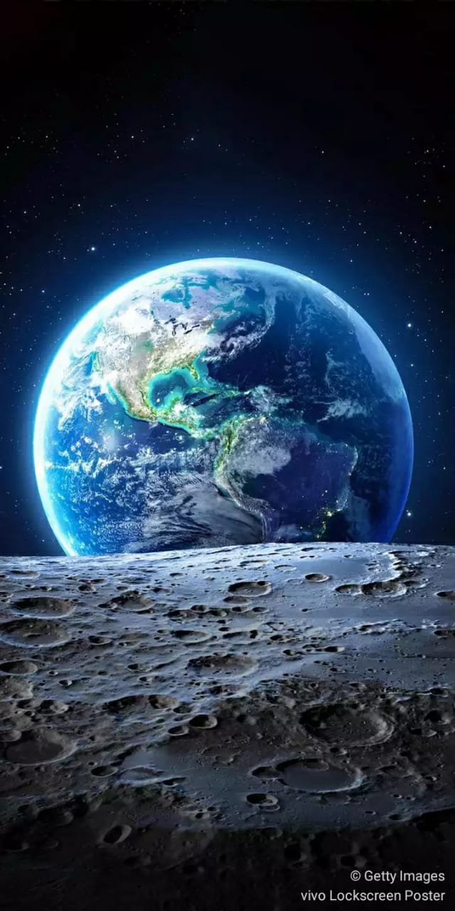 Galaxy Earth moon