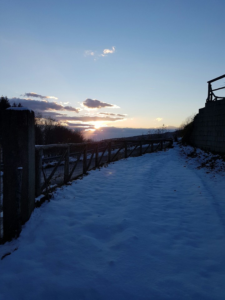 snow sunset