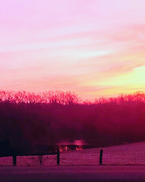 glowing pink
