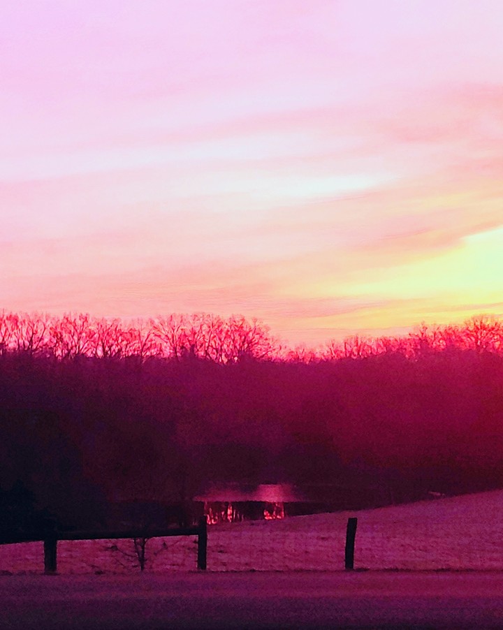 glowing pink