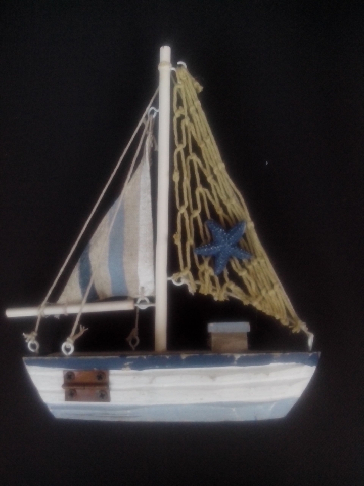 Boat in the black ocean