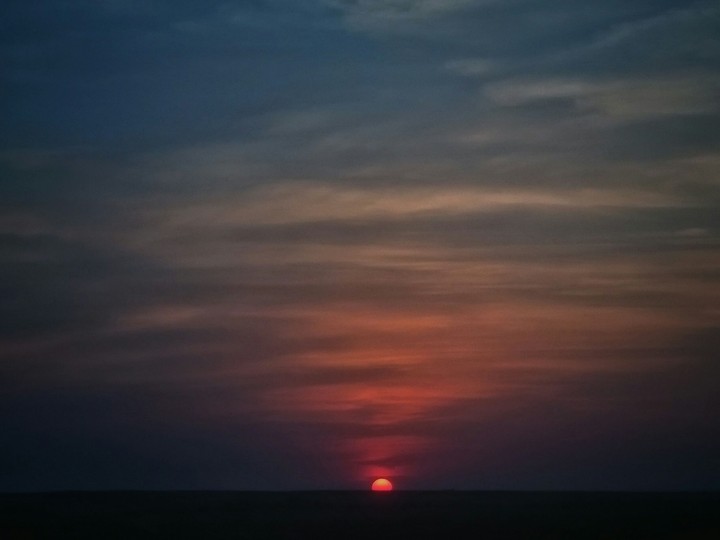 sunset with jet