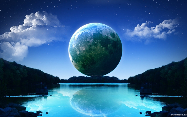 Moon on earth