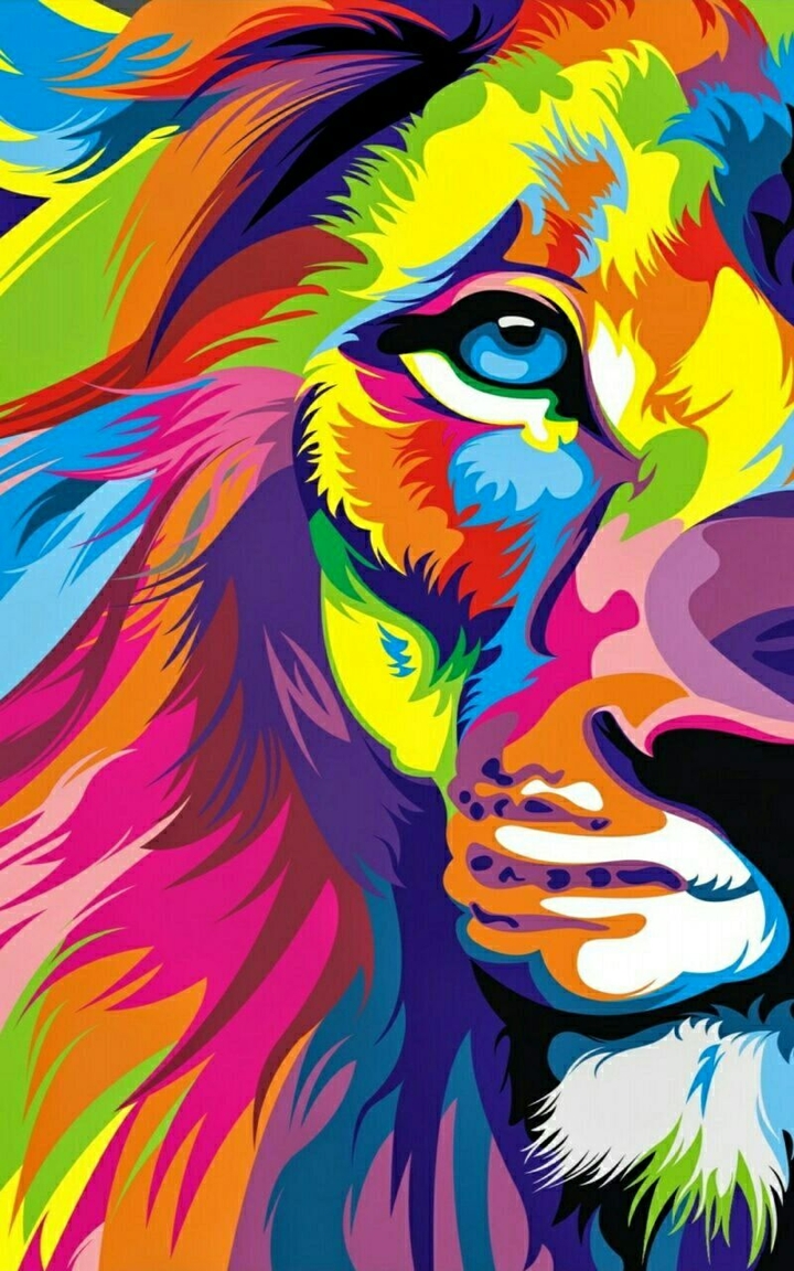 Lion painting abstract