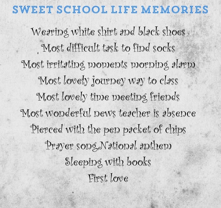 sweet school life memories