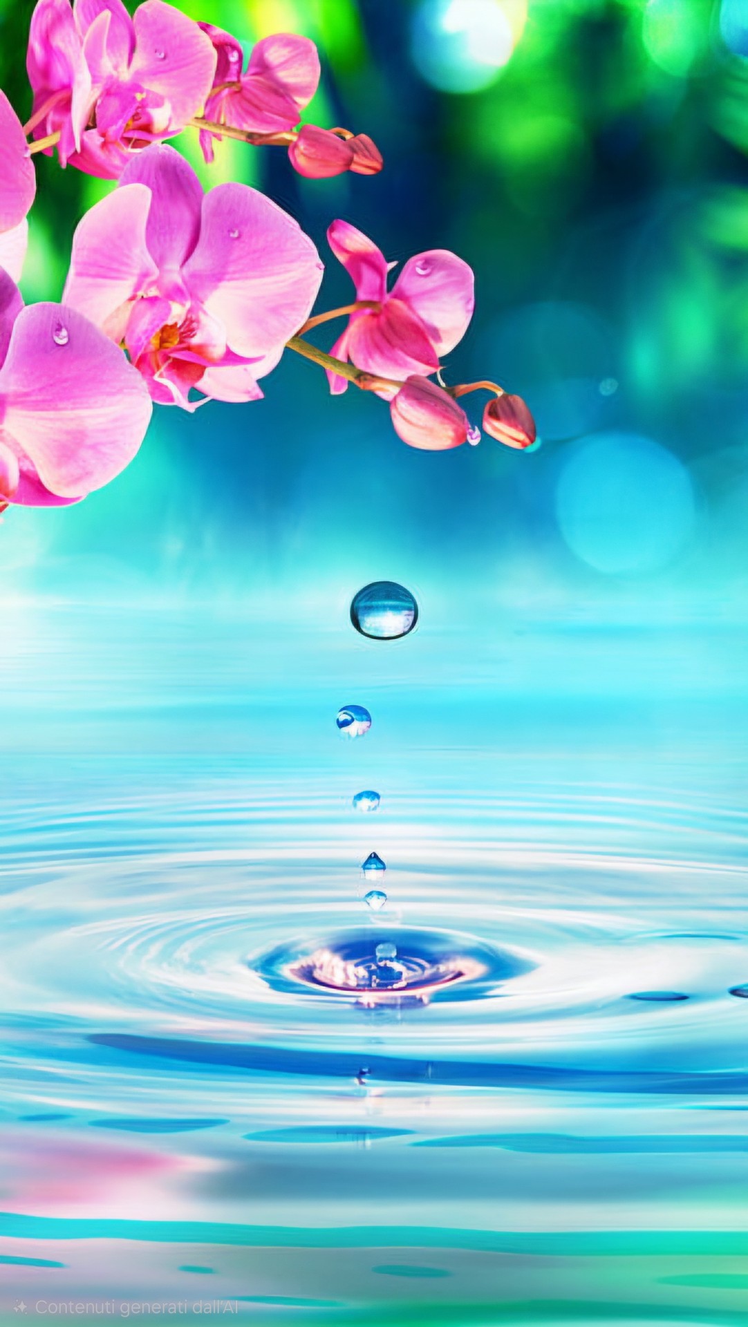 обои drop, blue