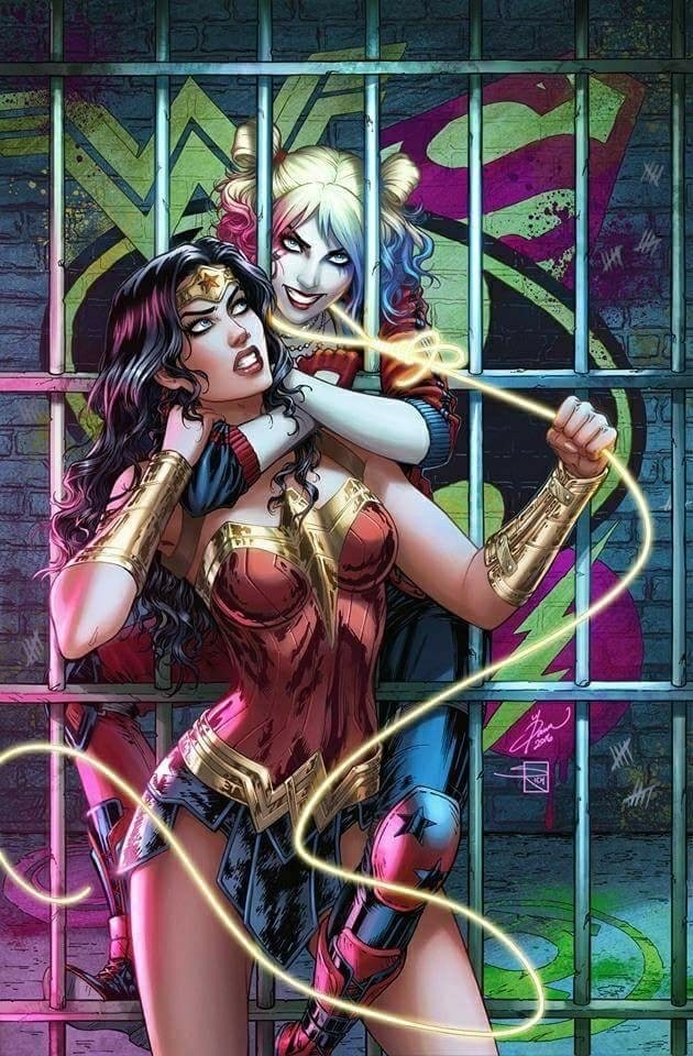 mulher maravilha e Arlequina