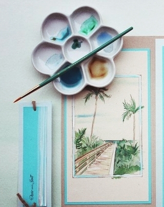 Tropical Island Watercolor