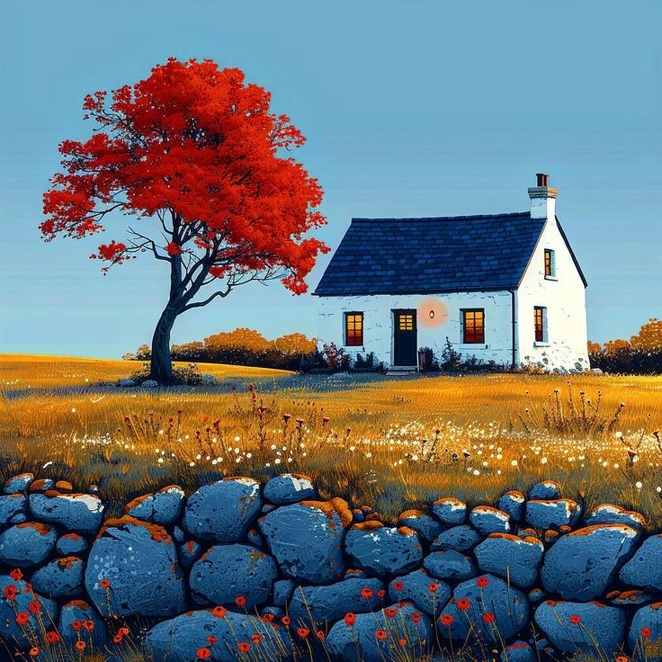 landscapes, paint वॉलपेपर