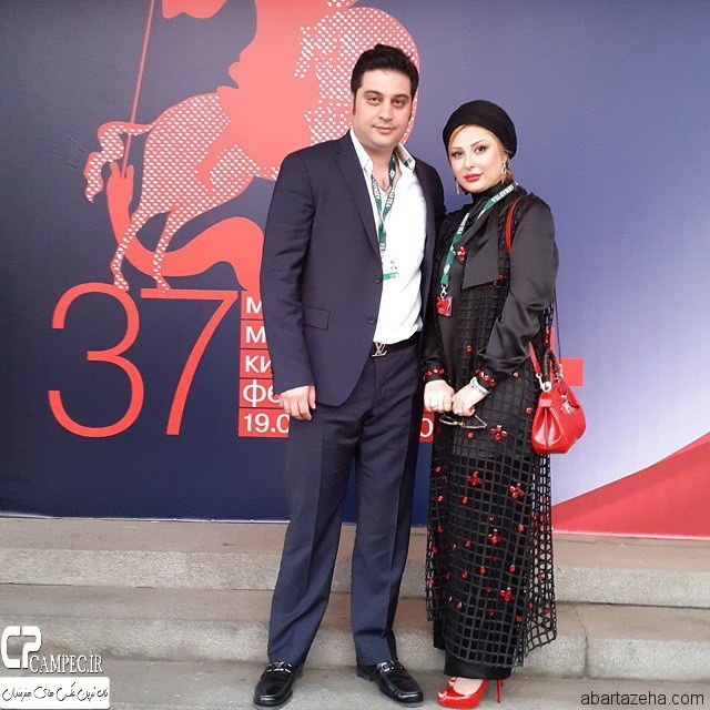 بازیگر ایرانی نیوشا ضیغمی با شوهرش