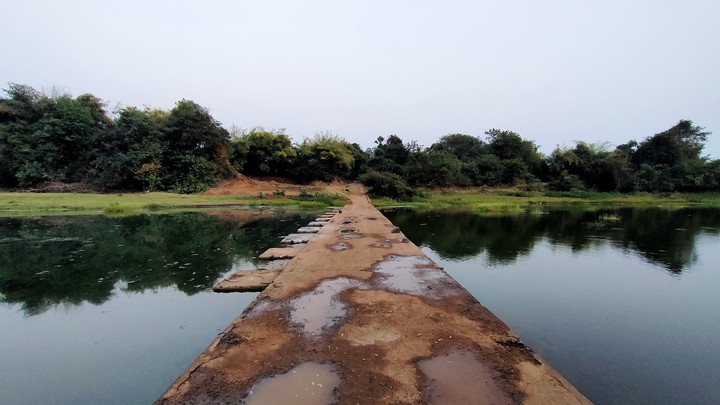small local bridge on the river