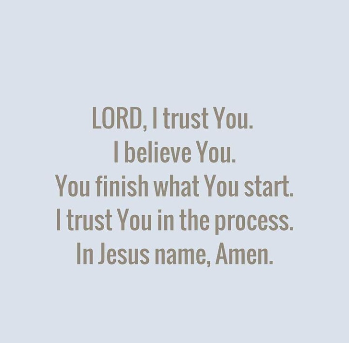 Trust in God.