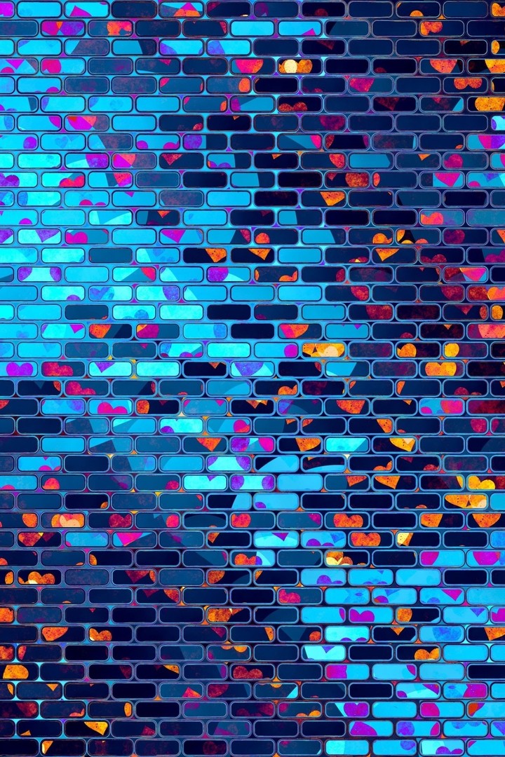 colorful brick wall paper