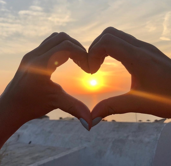 sunset with heart