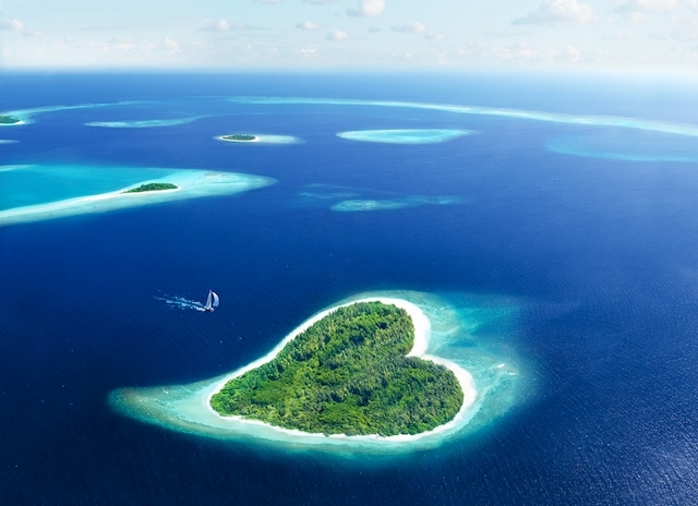 Heart-shaped island of