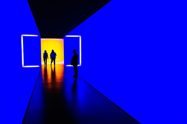Person standing in front of door