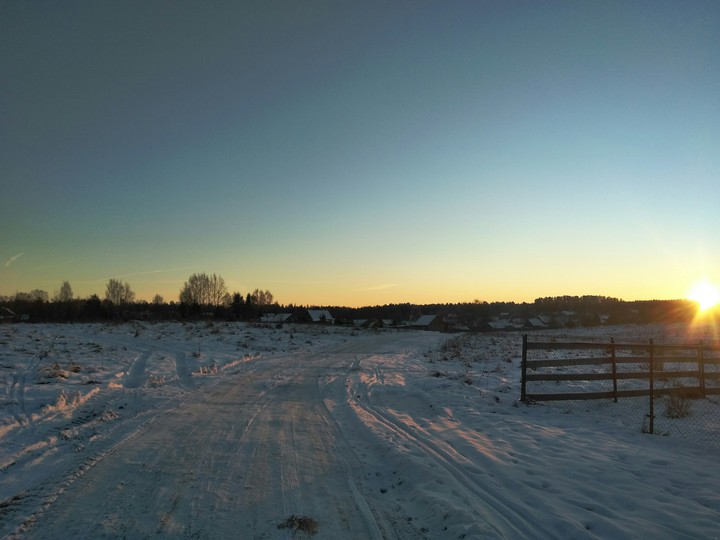 beautiful winter sunset