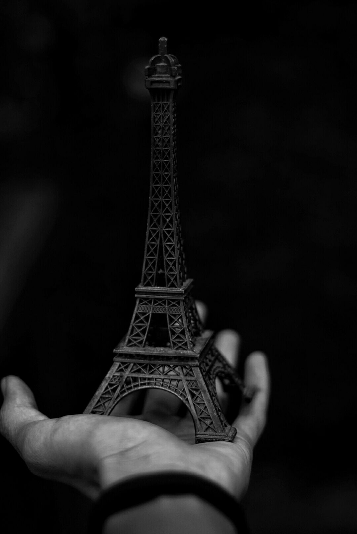 Eiffel in Hand (BW)