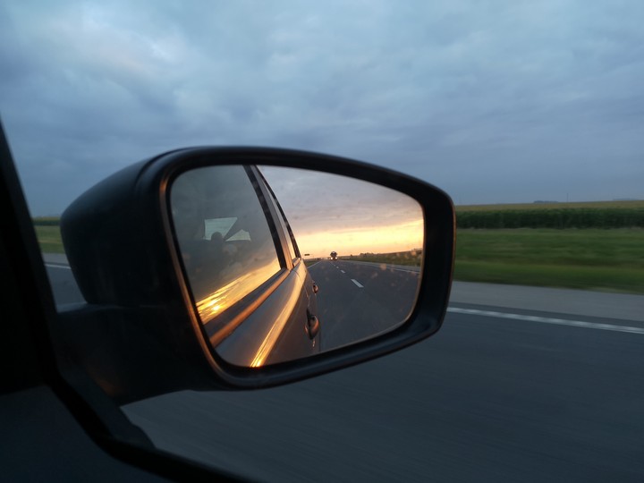 in the road....