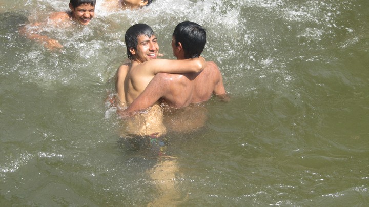 Swimming river in Nepal