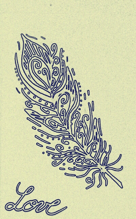 Vintage love feather