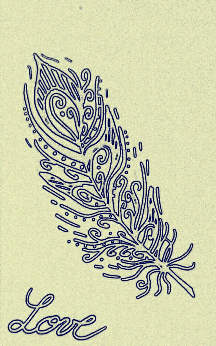 Vintage love feather