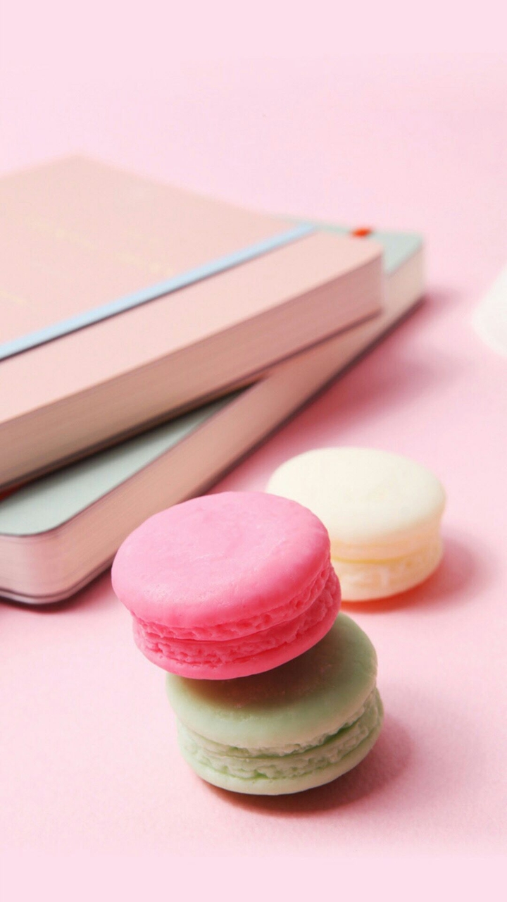 macaron pink yellow and green