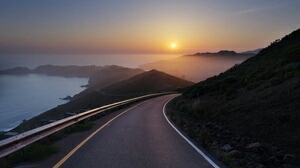 a road who give a sunshine