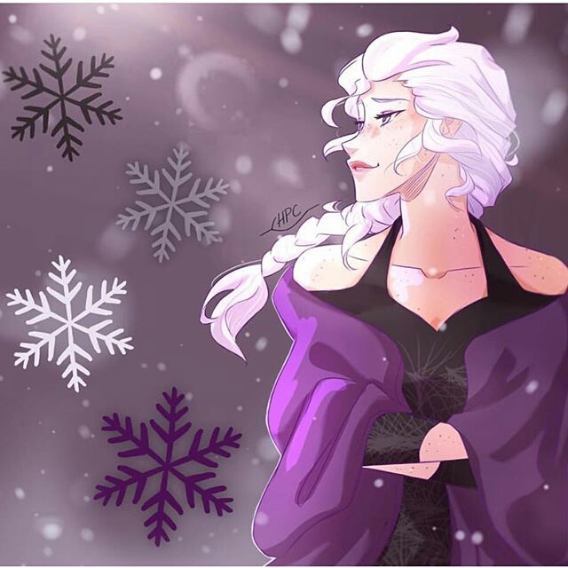 Elsa  Purple snowflakes
