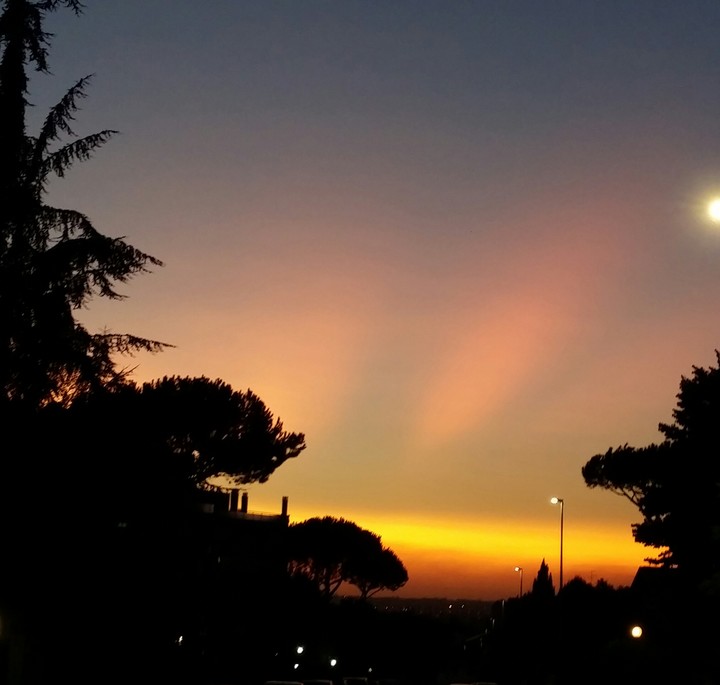 Superb sunset in Rome.