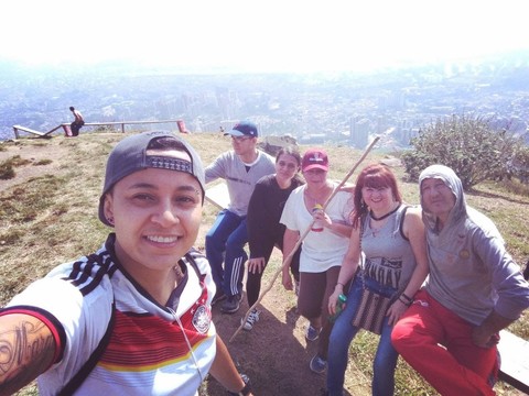 En la montaña.