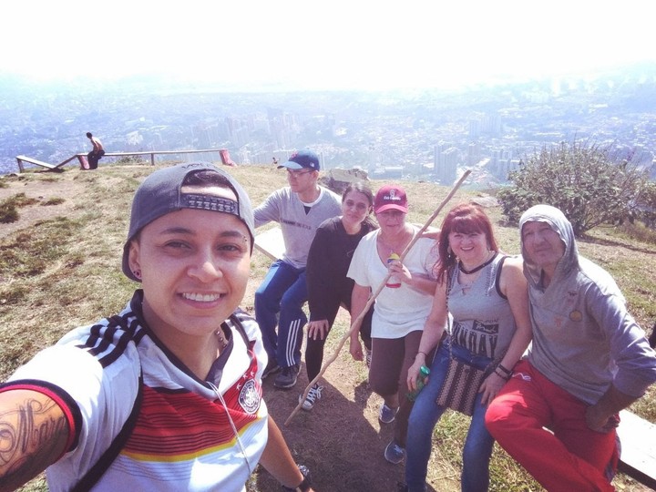 En la montaña.
