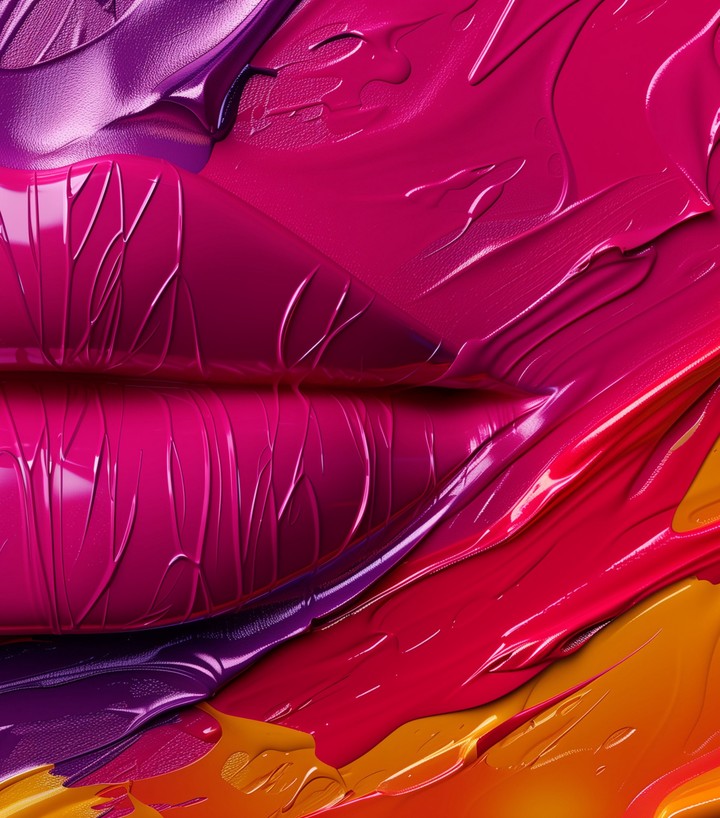 lips emerging through liquid glossy texture wallpaper background