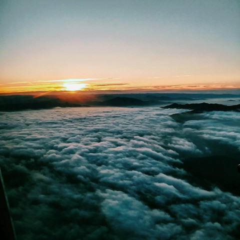 sunrise view from a plane