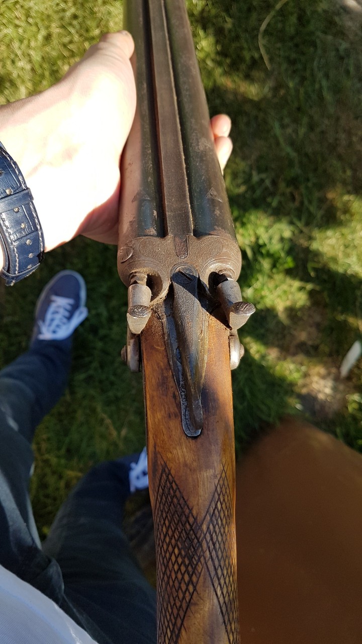 Old double barrel shotgun