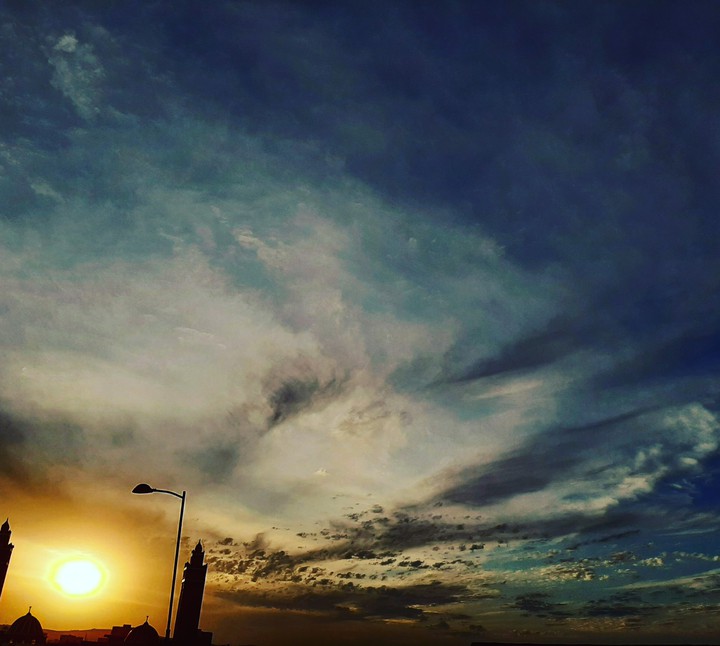 mosque in sunset