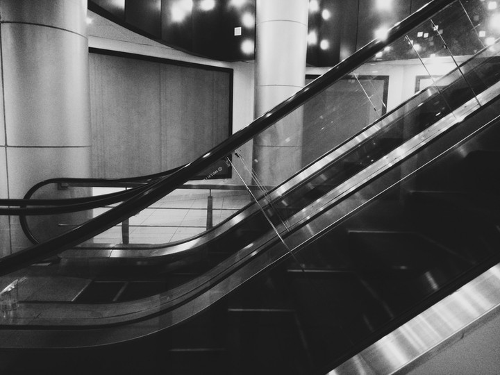 Escalators.
