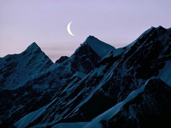 Mountains and Moon