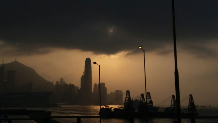Sunset in Hong Kong downtown