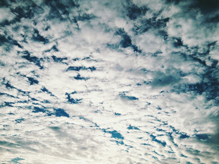 Mostly cloudy
