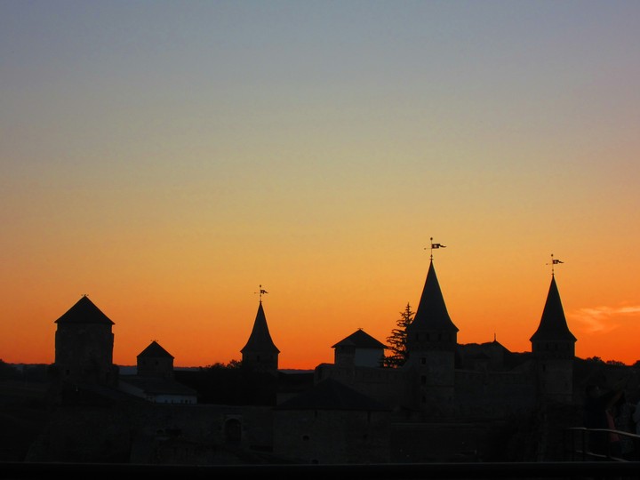 sunset and castle