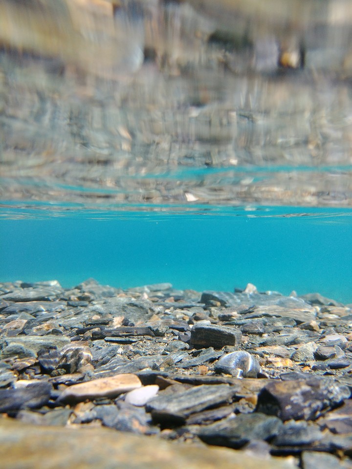 Underwater. Pangong lake, Leh, India