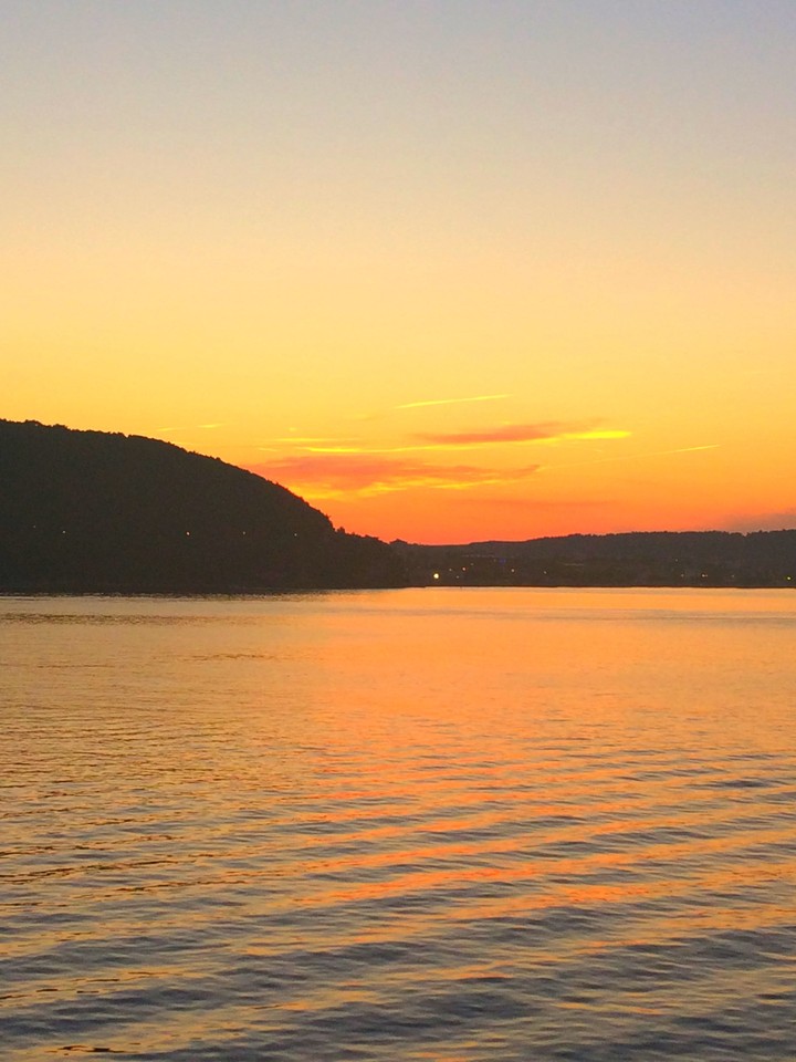 The sun goes down