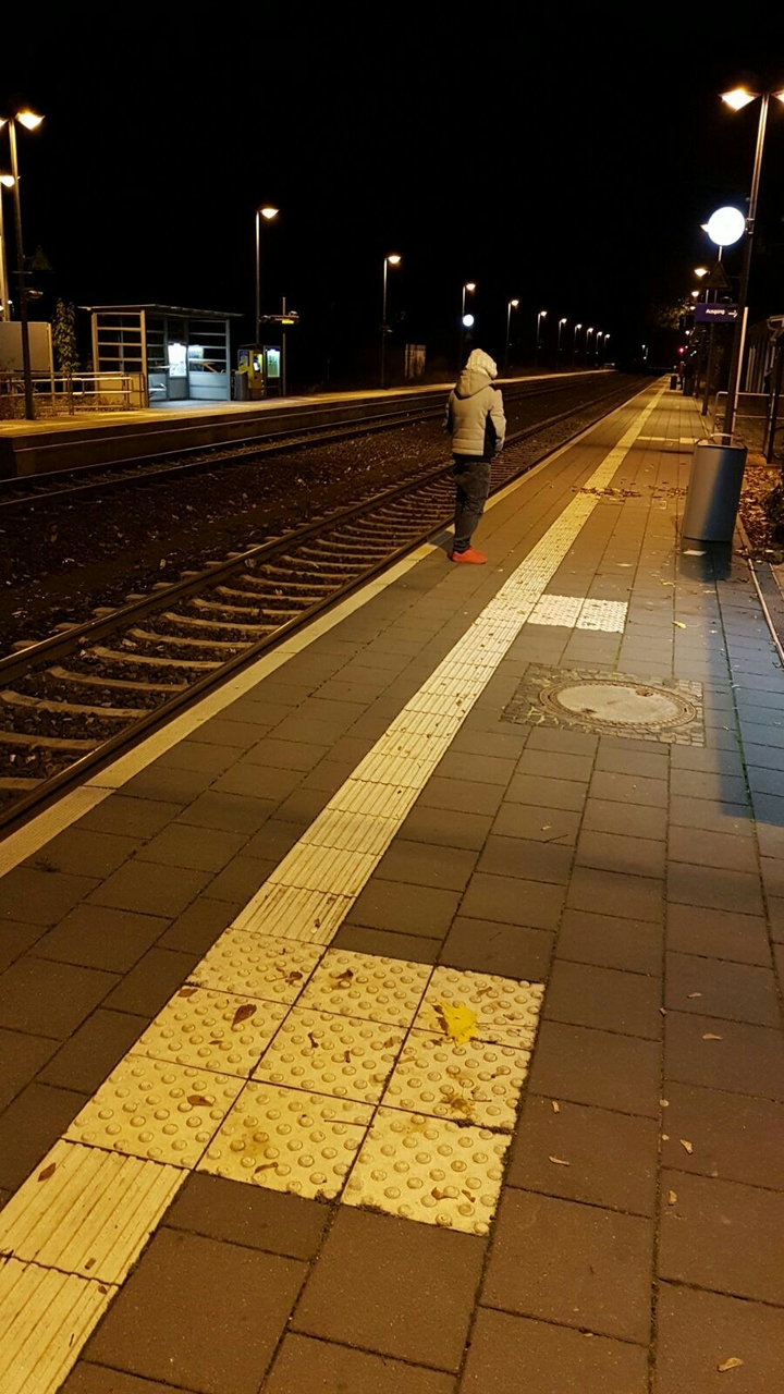 Alone man at the train Station...